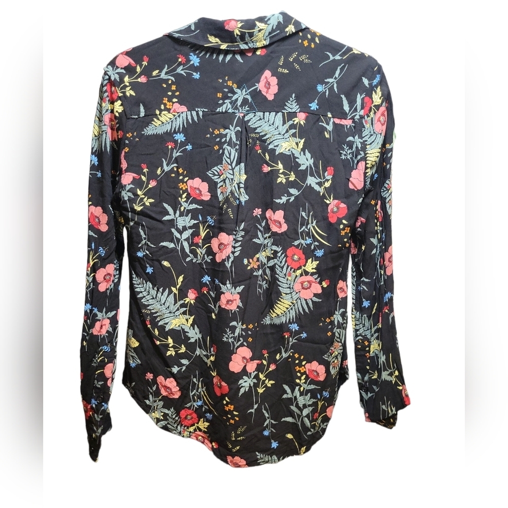 Brooklyn Industries Blouse  Floral Button Down Long Sleeve Top Womens XS - Picture 2 of 9